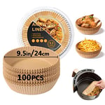 Air Fryer Liners, 9.5 Inch Large Air Fryer Disposable Paper Liners, Parchment Paper Liners Oil-Proof, Water-Proof, Food Grade Baking Paper for Air Fryer Roasting Microwave Oven (100pcs)