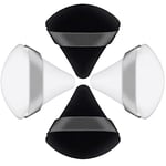 Lot de 4 éponges triangulaires réutilisables avec sangle, douces et douces pour la peau pour poudre libre, corps, yeux, fond de teint, outil de maquillage sec et humide (noir + blanc)