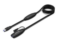 Unitek - Usb-Forlengelseskabel - Usb-Type A (Hann) Til Usb-Type A, 3,5 X 1,35 Mm Dc-Jakk (Hunn) - 5 V - 2 A - 15 M - Aktiv - Svart