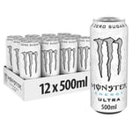 Monster Energy Drink Can - 500ml - Ultra White (12Pack)