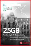 Vodafone TRAVEL Data Sim Card Preloaded with 25GB 4G/5G Data. Use 70+ Countries