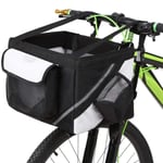 Bicycle Front Basket, Foldable Removable Cycling Frame Basket, Pet Dog Cat Carrier Bag, Suitable for Shopping/Pets/Commuting