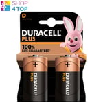 2 Duracell Plus D LR20 Alkaline Batteries MN1300 1.5V Torch EXP 2031 2BL New