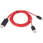 Cable Convertisseur Adaptateur 6.5 Pieds -Usb a 1080P Hdtv Pour Dispositifs Android Galaxy S3(11 Broches,Rouge)