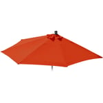 [JAMAIS UTILISÉ] Toile de rechange pour parasol demi-rond Parla, Toile de rechange pour parasol, 270cm tissu/textile UV 50+ 3kg, terracotta