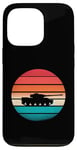 Coque pour iPhone 13 Pro Silhouette de réservoir de coucher de soleil vintage