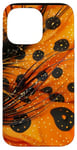 Coque pour iPhone 14 Pro Max Orange Abstrait Polka Dots Fly Fishing Apparel with Black