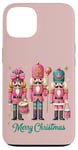 iPhone 13 Preppy Pink Nut cracker Merry Christmas Cute Xmas Nutcracker Case