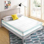 Zinus Matelas 160x190 cm - Hauteur du matelas 20cm - Matelas thé vert en mousse à mémoire de forme et ressorts - Matelas hybride