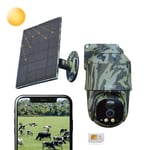 Technaxx 4G PT Dome Outdoor Security Camera TX-290 with 5W Solar Panel - 360° PTZ, 4MP FullHD Video, Night Vision, PIR Motion Detection, Battery Operated, IP65, 2-Way Audio, SIM & MicroSD Card Support