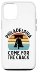 Coque pour iPhone 15 Pro Funny Philadelphia - Come For The Crack - Liberty Bell Humour