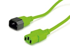 ROLINE Câble d'alimentation avec connecteur type PC mâle et femelle I Câble IEC320 C14 mâle / C 13 femelle I vert, 1,8 m