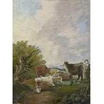 Artery8 After Gainsborough Figures Cattle In Landscape Painting Art Print Canvas Premium Wall Decor Poster Mural