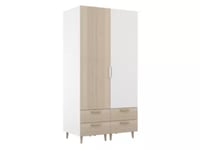 Armoire penderie bicolore 4 tiroirs chambre enfant GoodHome Atomia H. 187,5 x L. 100 x P. 58 cm