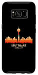 Coque pour Galaxy S8 Vintage Retro Style Landscape SunSkyline Stuttgart Germany