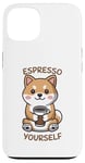 Coque pour iPhone 13 Espresso Yourself, drôle de chien Shiba et amateur de café