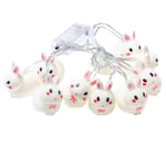 jieGorge Easter Bunny LED String Lights 20 Lights 10Feet Battery-Powered For Decorative, Home Decor for Easter Day (White)