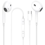 USB C Headphones for iPhone 15 Pro Max 15 Pro 15 Plus,HiFi Stereo In Ear USB TypeC Wired Noise Cancellation Earbuds with Mic &Volume Control for Samsung Galaxy S24 S23 S22,iPadPro,Huawei,Google Pixel