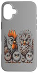 Coque pour iPhone 16 Plus Art de poulet amusant coloré d'Eagerlys, Crazy Chicken Family