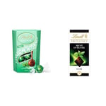 Lindt Lindor Milk Mint Chocolate Truffles Box - Approximately 16 Balls, 200 g - The Ideal Gift - Chocolate Balls with a Smooth Melting Filling & Excellence Dark Mint Chocolate Bar Each 100g