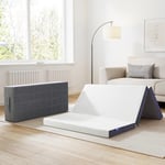 Inofia Matelas Pliant, lit d'invité, Pliable, moyennement Dur, H3, certifié Oeko Tex, Matelas d'invités avec Housse (Lavable, Pliable, Matelas Pliable, Adulte) (4 pièces, 120×195×10cm)