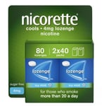 Nicorette Cools 4mg Lozenge, 80 Lozenges (2 x 40), Quit Smoking Aid Long Expiry