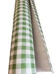 Nappe PVC vinyle au metre toile ciree carreaux vichy VERTE VERT guinguette large