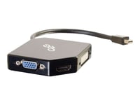 C2G DisplayPort to HDMI, VGA, or DVI Adapter Converter - Convertisseur vidéo - DVI, HDMI, VGA - DVI, HDMI, VGA - noir