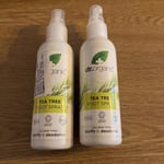 Dr. Organic Tea Tree Foot Spray 100ml for all Skin Type No Lids X 2 R40