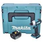 Akkuiskuväännin Makita DTD 157 F1J 18 V 140 Nm 1/4" + 1x akku 3,0 Ah + Makpac - ilman laturia