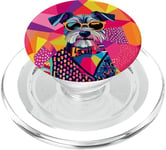 Figurine schnauzer miniature tendance et colorée Pop Art PopSockets PopGrip pour MagSafe