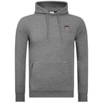 GANT Men's Reg Medium Archive Shield Hoodie Hooded Sweatshirt , Grey Melange,XXL