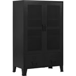 Vidaxl - Armoire de bureau avec portes en maille Acier 75x40x120 cm Noir n/a