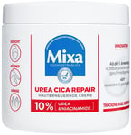 Mixa Crème régénérante pour peau sèche et gercée hydratante pour le corps, les mains et le visage, avec urée et niacinamide, urée cica, réparation de 400 ml