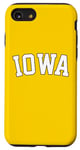 Coque pour iPhone SE (2020) / 7 / 8 T-shirt rétro Iowa vintage Iowa noir doré design Iowa Throwback