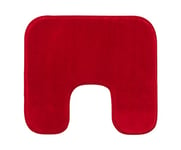 Gözze - Tapis de Bain Antidérapant Premium avec découpe, RIO, 100% microfibres, Idéal comme tapis de WC pour toilettes au sol, 50 x 45 cm - Rouge