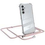 For Samsung Galaxy A54 Phone Case with Lanyard Chain Light Pink