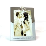 Joe Davies SHATCHI-615 5" x 7" Silver Photo Frame Double Bell on Top Wedding Present