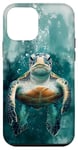 iPhone 12 mini Green Sea Turtle Relaxing Watercolor Case