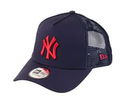 New Era New York Yankees Blue League Essential A-Frame Adjustable Trucker Cap - One-Size