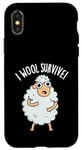 Coque pour iPhone X/XS I Wool Survive est un jeu de mots amusant en forme de mouton