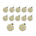 12 Kpl G4-Valot Led-Sivutappipohja Pyöreä G4 5050 12Smd Led Rv-Valo Kotilukuvalo, Lämmin Valkoinen