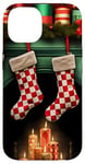 iPhone 14 Christmas Stockings Hung by the Fireplace Case