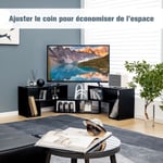 Design In - Meuble tv 3 Pièces 134-180x30x43cm Combination Libre pour Télévision Jusqu'à 49 Pouces pour Salon Chambre Bureau en mdf Noir CW45892