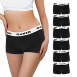 Libella Boxer Femme Coton Shorty Shorts Caleçons Femmes Lot de 6-Femme Boxer Shorties Culotte sans Couture Basics Panty Noir 3921 BL L