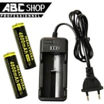 2 PILE ACCU BATTERIE RECHARGEABLE 18650 3.7V 4800mAh Li-ion + CHARGEUR " CHARGE RAPIDE "