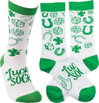 Humorous Quote Socks Primitives by Kathy Unisex Adult One Size Fits Most (Lucky Socks) - Green - One Size