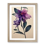 The Fine Flower Framed Print for Living Room Bedroom Home Office Décor, Wall Art Picture Ready to Hang, Oak A4 Frame (34 x 25 cm)