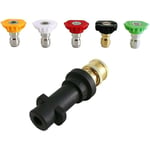 Adaptateur de nettoyeur haute pression Crea connexion rapide de 6,35 mm pour Karcher K2-k7, avec 5 embouts de buse de nettoyeur haute pression,