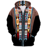 JKFDH Sweat-Shirt À Capuche Imprimé en 3D,Hommes Femmes Hoodies À Manches Longues Fantastique Beau Chef Indien Costume Tronditional Gland Zip-Up Unisexe Couple Chaud Veste Décontractée Hauts Poches,X